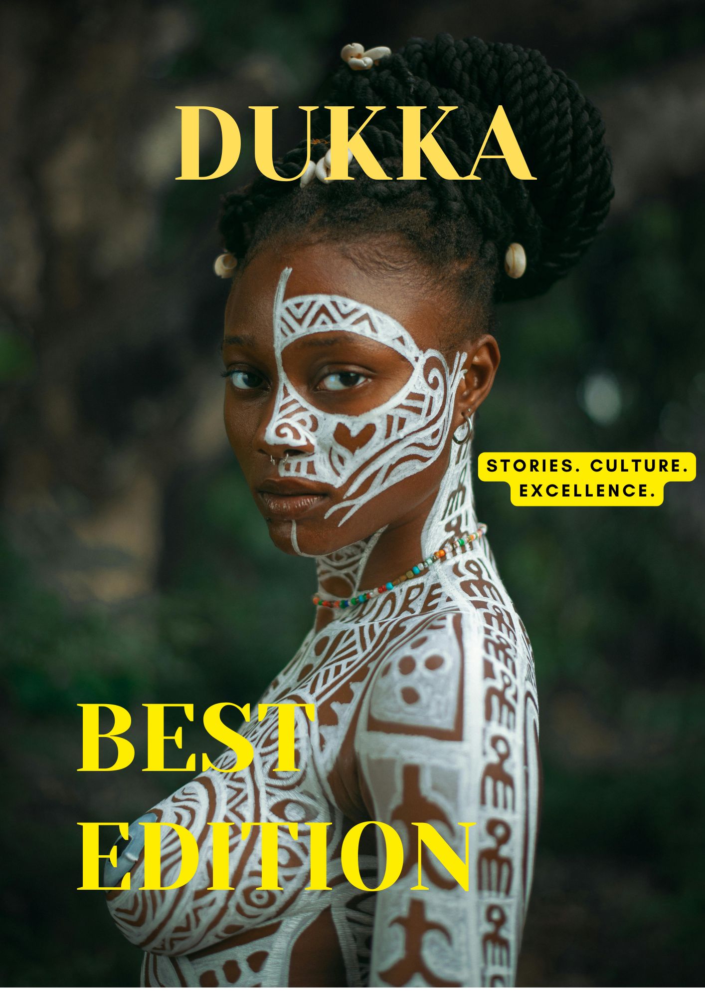 Dukka Magazine Issue 01 cover showing a woman with white face paint and the words Best Edition